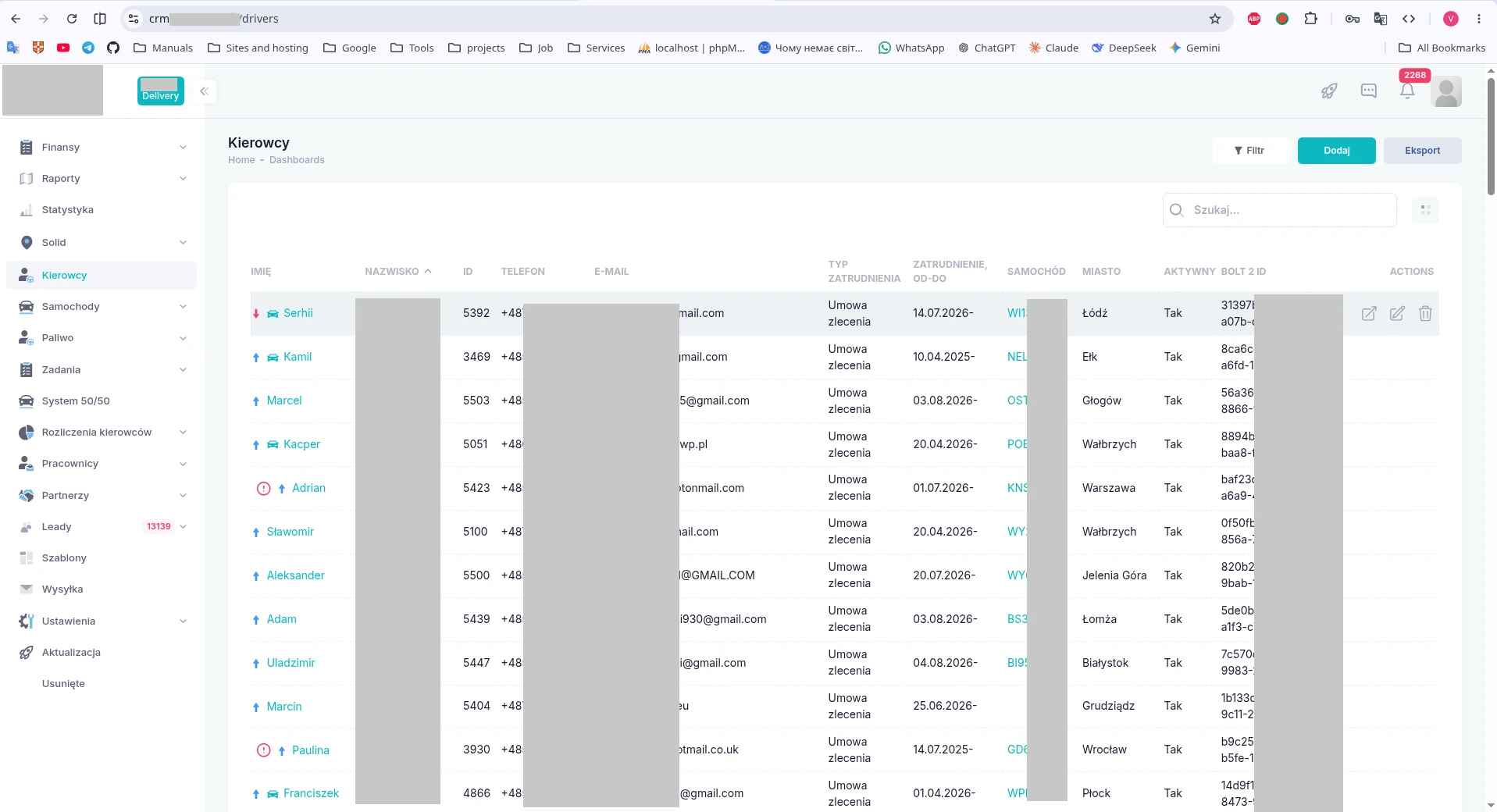 Driver management dashboard